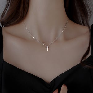 실버925 심플 십자가 목걸이 [실버] N344