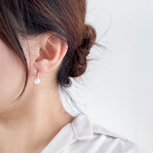 실버 925 진주 큐빅 은침 귀걸이 귀찌 클래식 쁘띠 드롭 진주 이어링