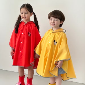 이중잠금 디즈니 유아 우비 세트 아기 비옷 초등학생 주니어 아동 우의 여아 레인코트