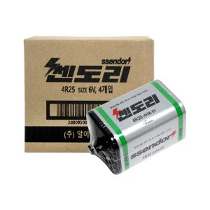 쎈도리 망간 건전지 4R25 4FM 6V 4입 1박스 랜턴용 무수은 무카드뮴 대형건전지 캠핑 낚시 야간작업 손전등 사각건전지 순찰 후레쉬 배터리 저전력 망간전지 밧데리 장난감