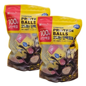 종근당건강 코어틴 단백질볼 20g x 20개x 2개 고단백질 초코볼
