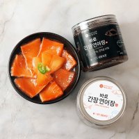 바로푸드 올바로 일식 셰프 특제 간장 연어장 300g 3통 반찬 밥도둑