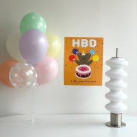 생일파티용품 생일가랜드 포스터 풍선스탠드 세트 파스텔도트