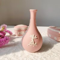 웨지우드 제스퍼웨어 핑크 베이스 Wedgwood Jasperware Pink 영국 왕실 빈티지 레어 호리병 화병 앤틱 소품