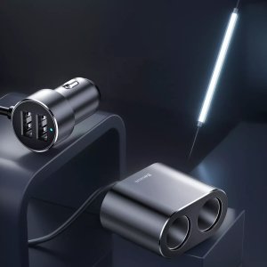 샤오미 베이스어스 차량용 고속 충전기 USB 12V 시가잭 2구 멀티소켓 포트 분배기