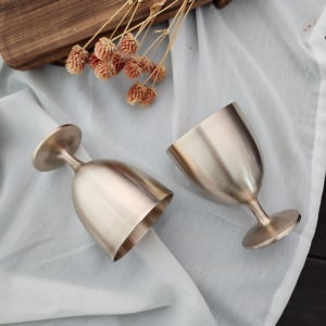 명성유기 방짜 고블렛잔 1+1 와인잔 맥주컵 막걸리