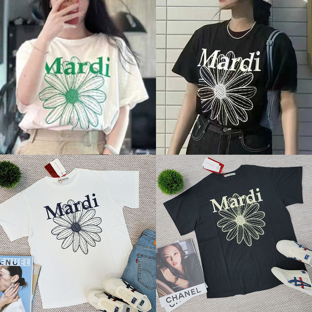 Tシャツ・カットソー RONRON CRAYON RIBBON SLIM CROP T SHIRT WHITE DS24BST1651WH 론론 CRAYON RIBBON SLIM CROP T SHIRT WHITE DS24BST1651WH