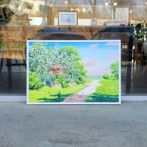 과일나무가 있는 풍경 - 요한 크로우덴 중대형 유화그림 거실액자 명화 풍경화
