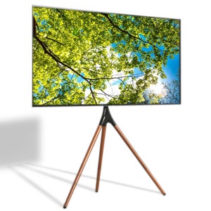 TV 스탠드 이젤스탠드 3발 티비거치대 삼성 LG 중소기업 TV 모니터 호환 우드소재