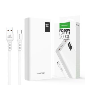 (무료각인) 스피디 PD 20W 고속 보조배터리 20000mAh 갤럭시 LED 잔량 표시