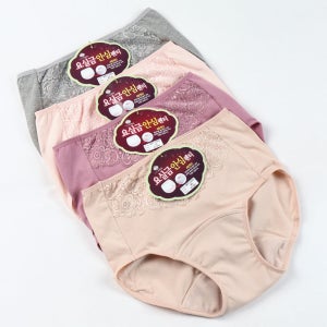 편한 요실금팬티 4매 국산 면 여성 소변 안심 방수 위생 생리 팬티 빅사이즈 엄마 할머니