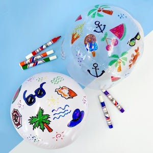 그리기 비치볼 투명 흰색 25cm