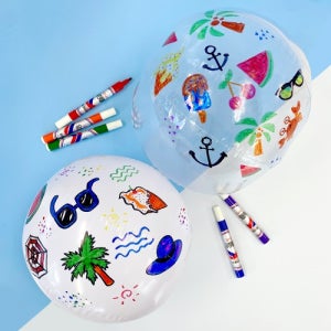 그리기 비치볼 투명 흰색 25cm