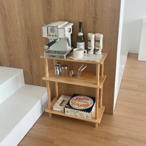 에코상사 원목 심플 3단 다용도 선반장 주방선반 렌지대수납장