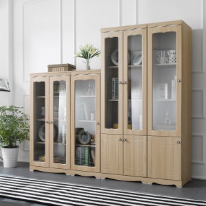 라채 거실 장식장 유리 수납장식장 아카시아