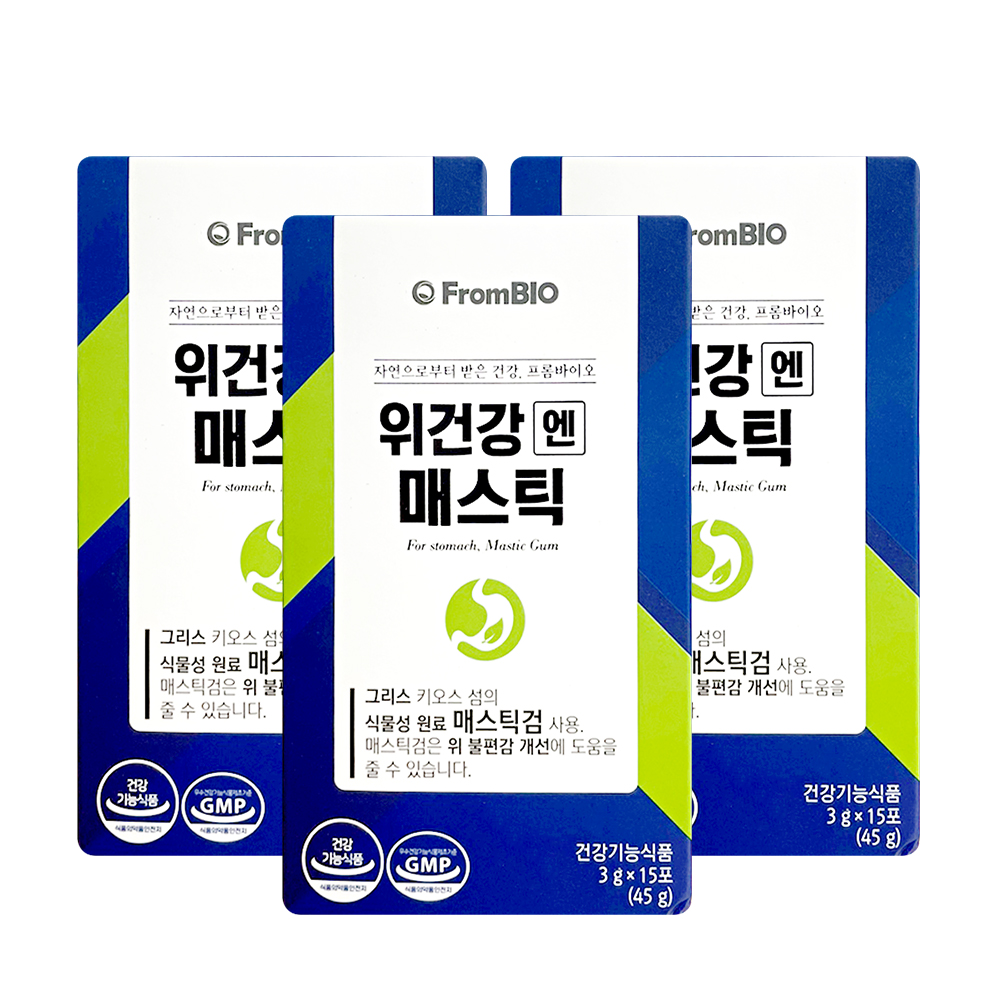 프롬바이오 위건강엔 매스틱 검 분말 3g x 15포 3박스