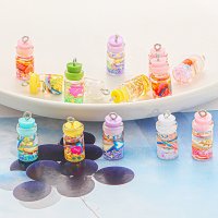 고양이털목걸이 6Pcs 20x10mm 미니 빈 유리 에센셜 오일 병 목걸이 펜던트 DIY 플라스틱 마개 2ml