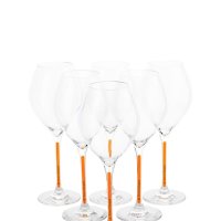 뵈브클리코 샴페인잔 6p 세트 옐로우 스템 와인잔 Veuve Clicquot glass