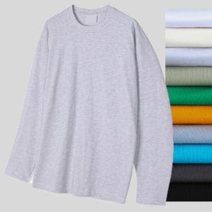 수피마 남자흰티 LOGAN 면티 10수 두꺼운긴팔티