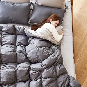 오폴레 호텔식 거위털 순면 구스이불 K  다크그레이 강추위용 2.3kg, 1개