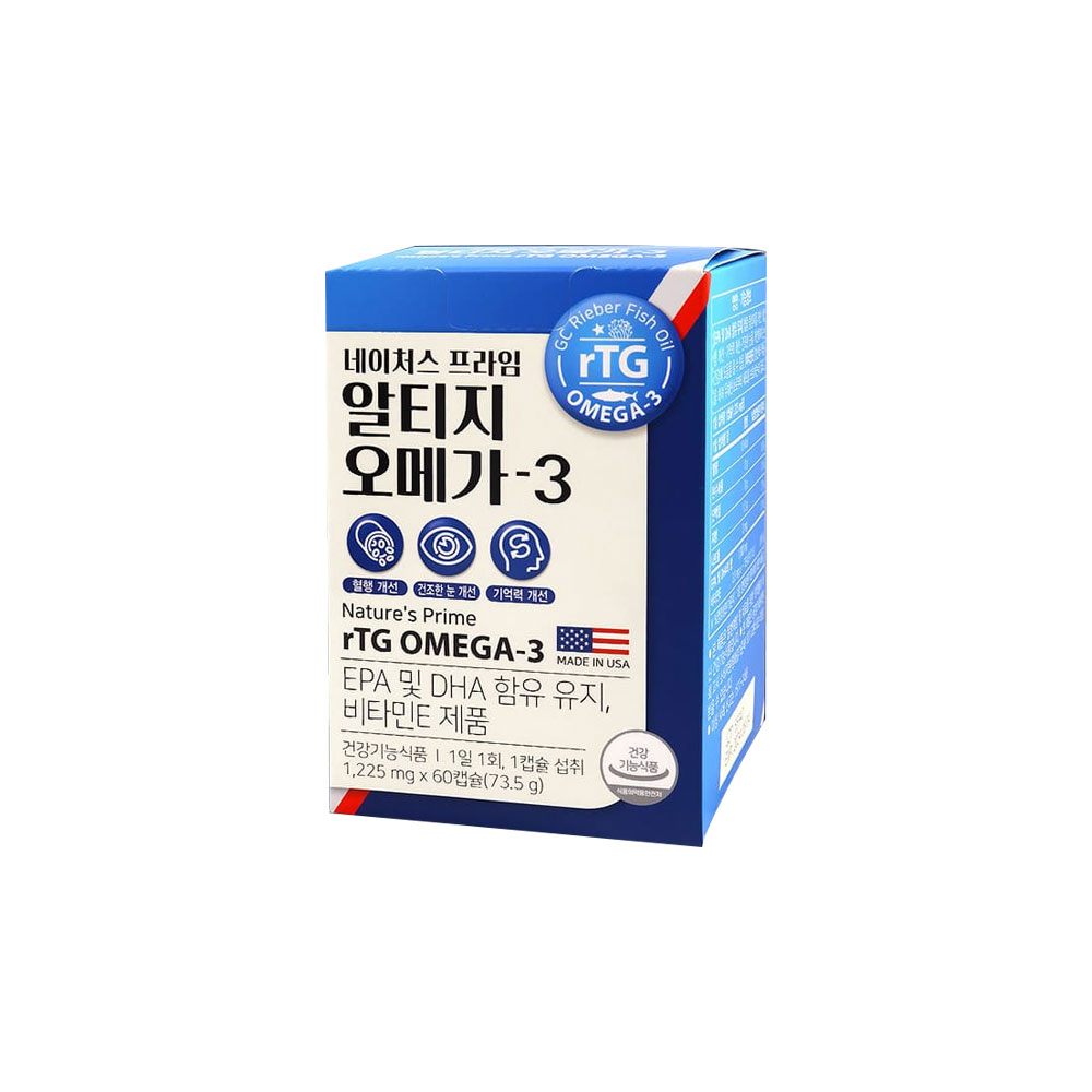 에버네이처 <b>유유</b><b>생활</b><b>건강</b> 네이처스 프라임 알티지 <b>오메가3</b> 1225mg x 60캡슐