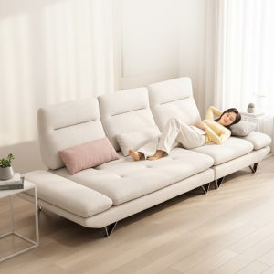 스윙소파 기능성 아쿠아텍스 패브릭소파 라온 스툴미포함, 라이트그레이