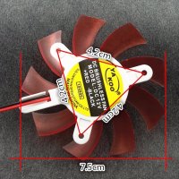 슈퍼 무소음 75mm 팬 DC12V 42x42x42mm 홀 피치 직경 9800GT 9600GT 그래픽 카 블레이 용 75x15MM