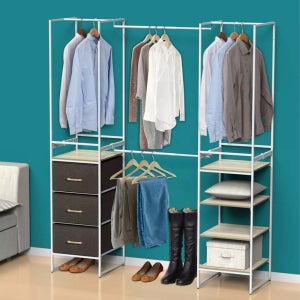 엑스코아 드레스룸 시스템 행거 2단 철제 스탠드 옷걸이 서랍장 세트 아이방 옷장 옷행거