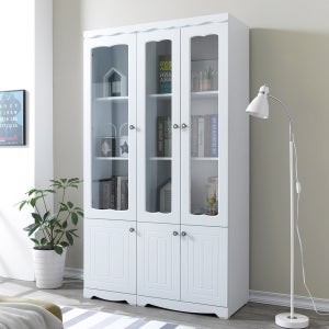 라채 화이트 수납장식장 거실진열장