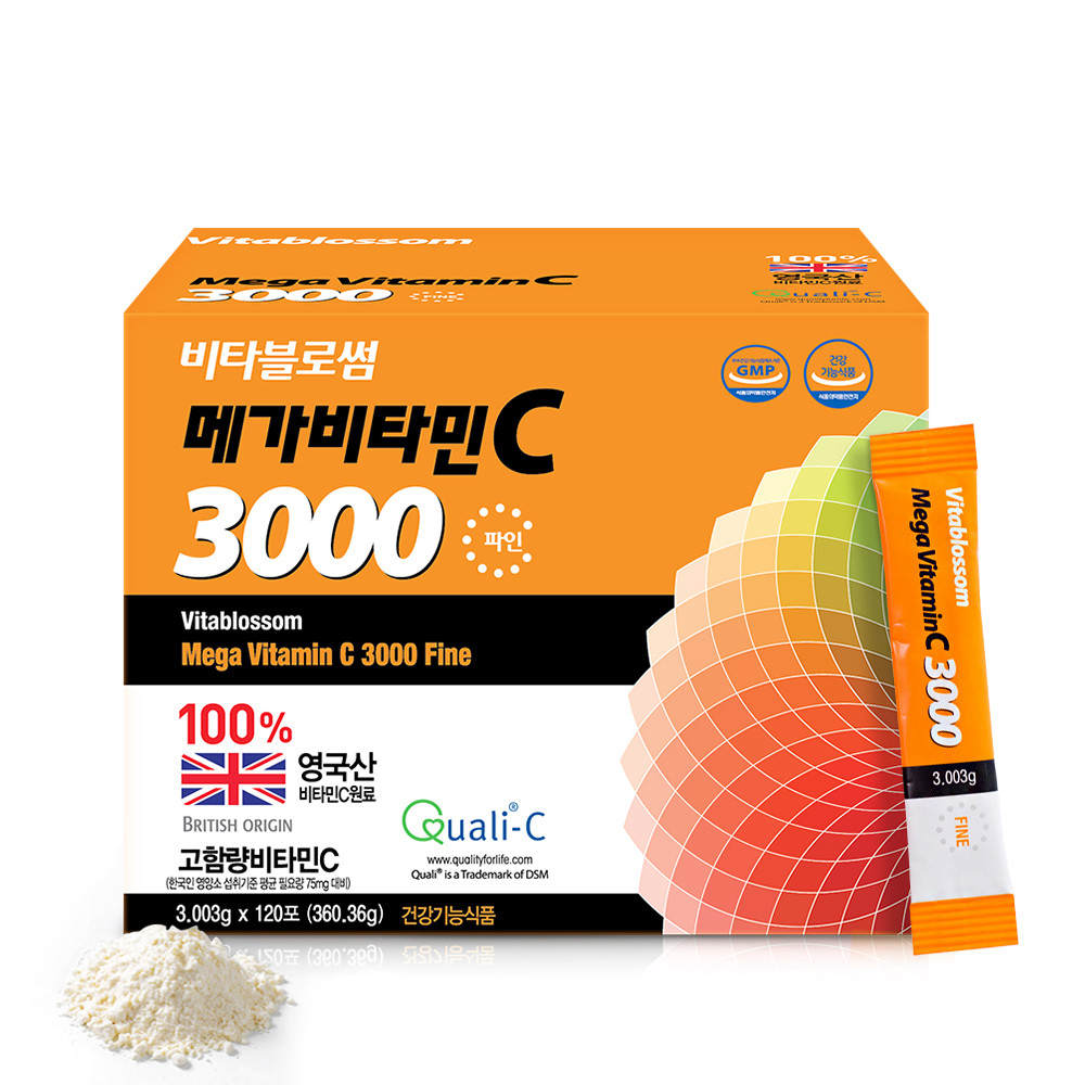 비타블로썸 메가 <b>비타민C</b>3000 파인 120포 고함량 가루<b>비타민c</b>