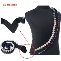 전술 26 50 라운드 총 Bandoliers 12 게이지 벨트 카트리지 숄더 쉘 탄약 주머니 홀더 Airsoft 사냥 액세서리