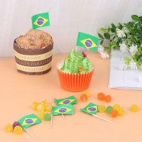 플래그 브라질 추천 컵케익 케이크 이쑤시개 토퍼 스틱 칵테일 장식 미니 멕시코