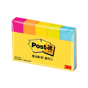 3M 포스트잇 플래그 670-5AN 100장 5색