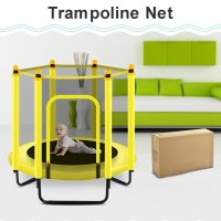 대형 점핑 키즈카페 Trampoline Safety Net 3.97ft/4.59ft/4.92ft 6 Poles Trampolines 용 자외선 차단 가든 트램폴린 교체 네트