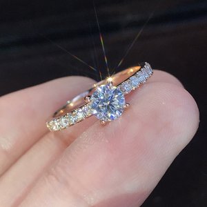 사랑템 우정템 기념일 뜨거운 판매 유행 발톱 디자인 여성을위한 크리스탈 지르콘 약혼 반지