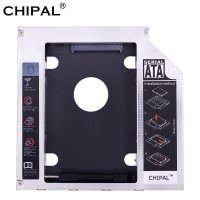 CHIPAL 10pcs 범용 2nd HDD 캐디 9.5mm SATA 3.0 2.5 quot2T SSD 케이스 하 디스크 인클로저 LED 노트북 ODD CD DVD-ROM