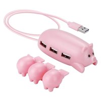 귀여운 USB 2.0 허브 핑크 엄마 돼지 3 Piglet 장식 뚜껑(덮개)(덮개) 선물