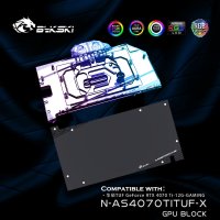 Bykski N-AS4070TITUF-X ASUS TUF GeForce RTX 4070 Ti 12G 게임용 GPU 워터 블록 백플레이트가 구리 냉각 액체 쿨러