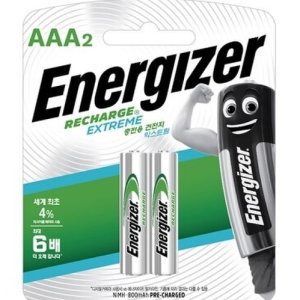 에너자이저 충전용 니켈수소 AAA 2 (1.2V 2300mAh) 2알 1카드 에네루프