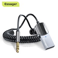 호환 Essager-블루투스 Aux 어댑터 동글 USB 3.5mm 잭 자동차 오디오 블루투스 5.0 핸즈프리 키트 수신기 BT 송신기