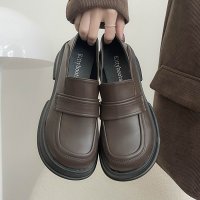 통굽로퍼 로퍼 일본 JK 유니폼 가죽 신발 여성용 레트로