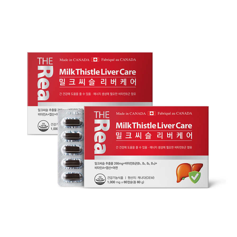 <b>더리얼</b> 밀크씨슬 리버케어 60캡슐, 2개