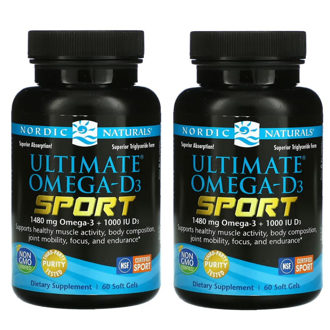 노르딕내츄럴스 비린맛 없는 <b>얼티메이트 오메가</b> <b>D3 스포츠</b> 60정 2통