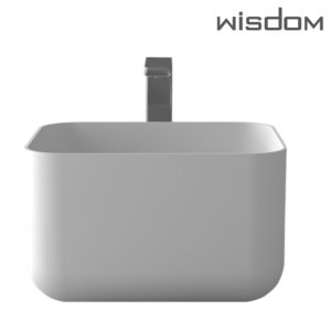 [위즈덤] WD38641 액상아크릴 무광 화이트 탑볼 세면대 500x400x300