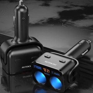 차량용 시거잭 멀티소켓 2구 오토코스 퀵차지 3.0 고속충전기