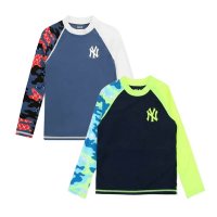 [MLB KIDS] 엠엘비 키즈 까무 모노그램 수영복 상의 래쉬가드 (71SW04031)