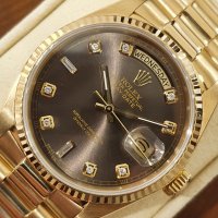 ROLEX 롤렉스 데이데이트 18038 초코 텐포인트 69바겟다이아 금통 36mm