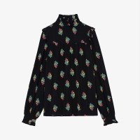 쟈딕앤볼테르 블라우스/셔츠 ZADIG&VOLTAIRE Tia floral-motif high-neck silk shirt