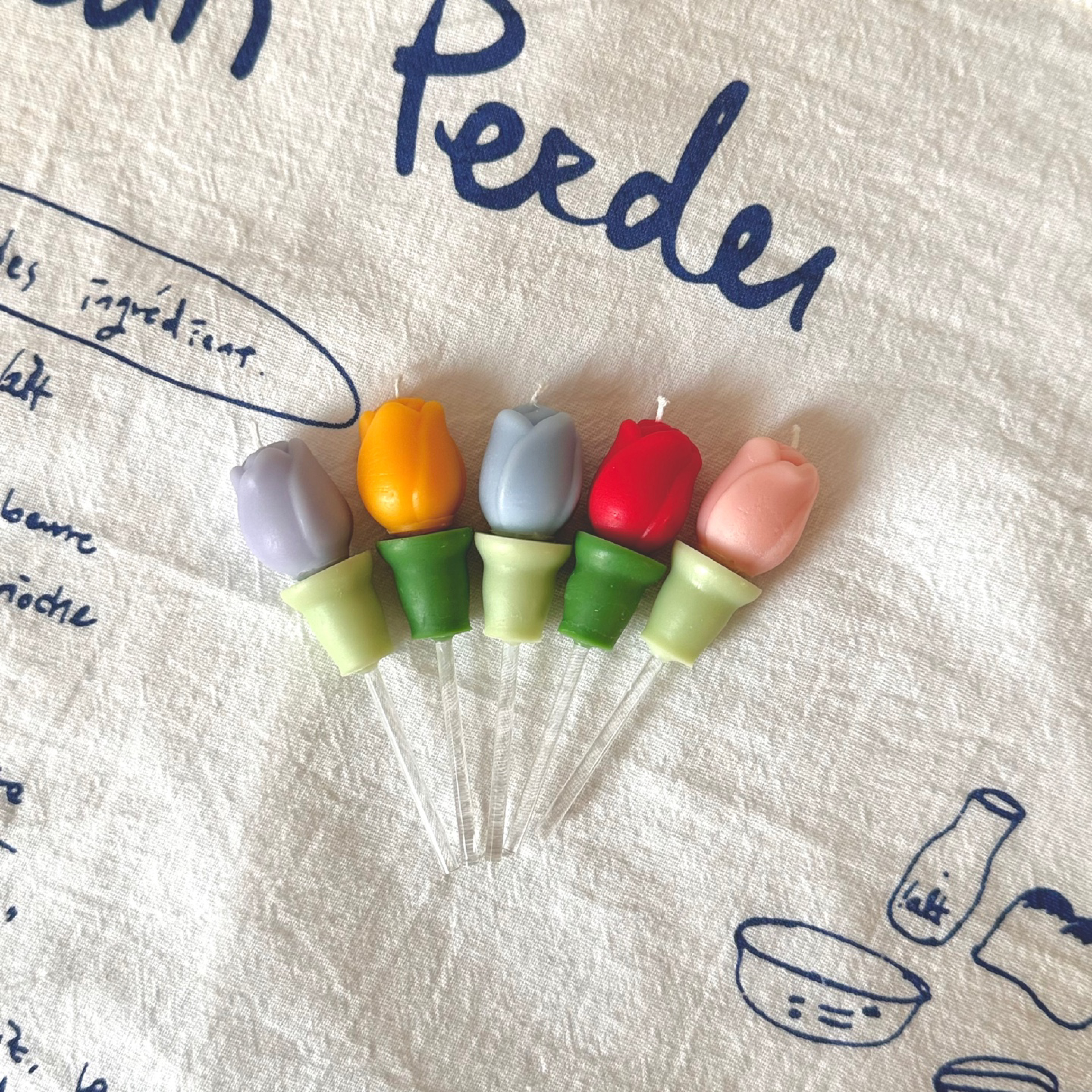 튤립 초 케이크 꽃 파스텔 선물 감사 봄