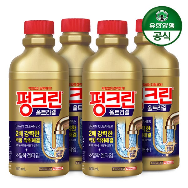 [슈퍼적립] 유한락스 배수구 세정제 펑크린 울트라겔 500ml 4개